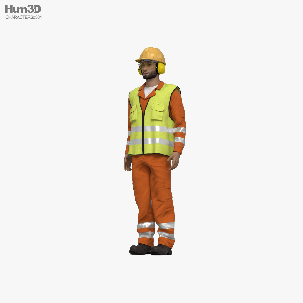Middle Eastern Road Worker 3D 모델 