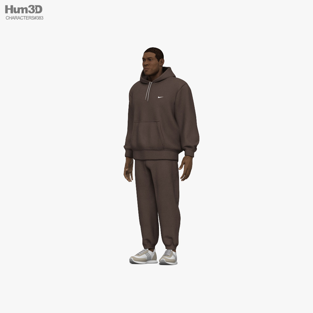 African-American Man in Tracksuit Modello 3D