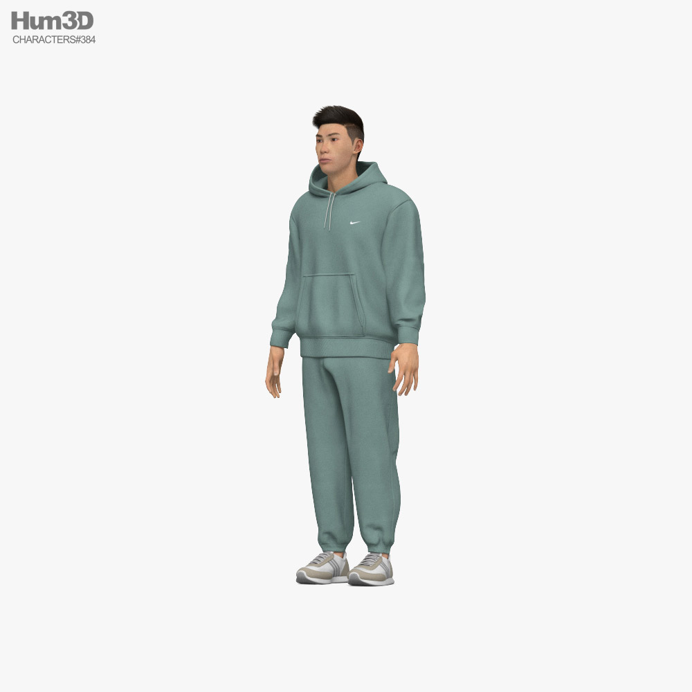 Asian Man in Tracksuit 3D-Modell