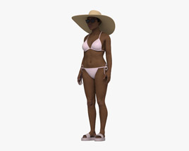 African-American Woman in Bikini 3D模型