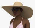 African-American Woman in Bikini 3d model