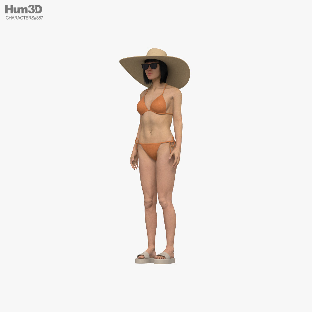 Asian Woman in Bikini 3D 모델 