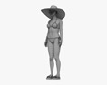 Asian Woman in Bikini 3d model
