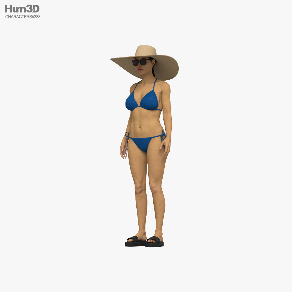 Middle Eastern Woman in Bikini 3Dモデル