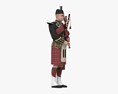 Traditional Scottish Bagpipe Player Modello 3D
