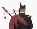 Traditional Scottish Bagpipe Player 3D 모델 