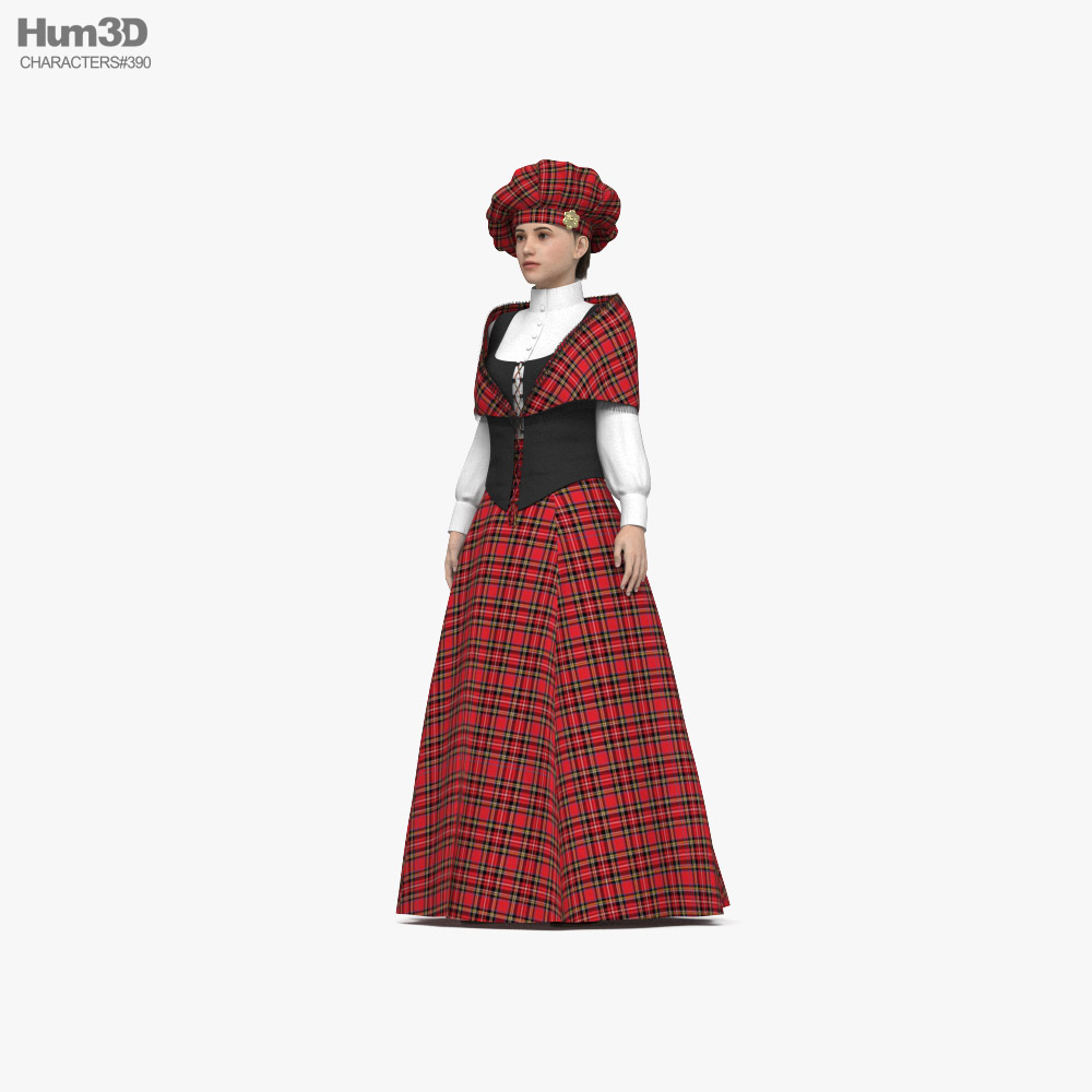 Traditional Scottish Highland Dress 3D 모델 