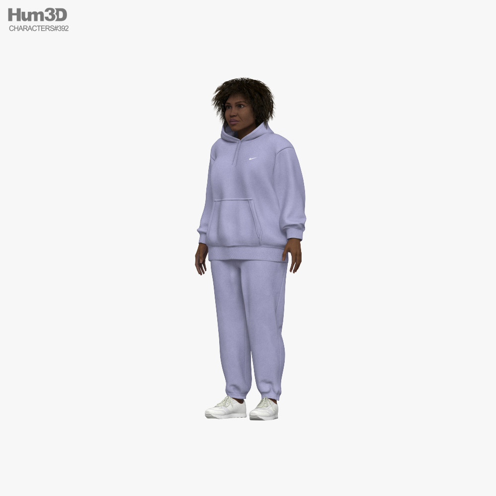African-American Woman in Tracksuit 3D 모델 