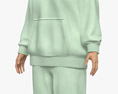 Asian Woman in Tracksuit 3D-Modell
