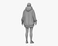 Woman in Oversize Hoodie 3D-Modell