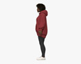 African-American Woman in Oversize Hoodie 3D модель