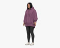 Asian Woman in Oversize Hoodie 3D-Modell