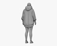 Asian Woman in Oversize Hoodie 3D-Modell