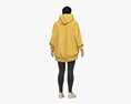 Middle Eastern Woman in Oversize Hoodie 3D модель