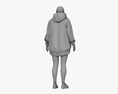 Middle Eastern Woman in Oversize Hoodie 3D модель