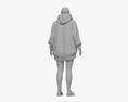 Middle Eastern Woman in Oversize Hoodie 3Dモデル
