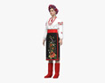 Woman in Traditional Ukrainian Clothes 3Dモデル