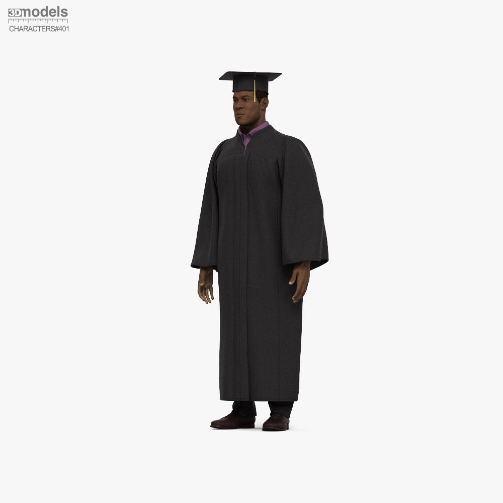 African-American Graduate Student Modello 3D