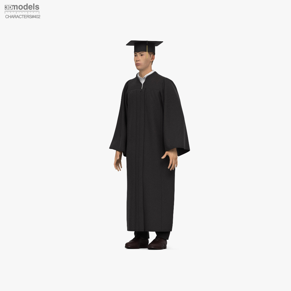 Asian Graduate Student 3D-Modell