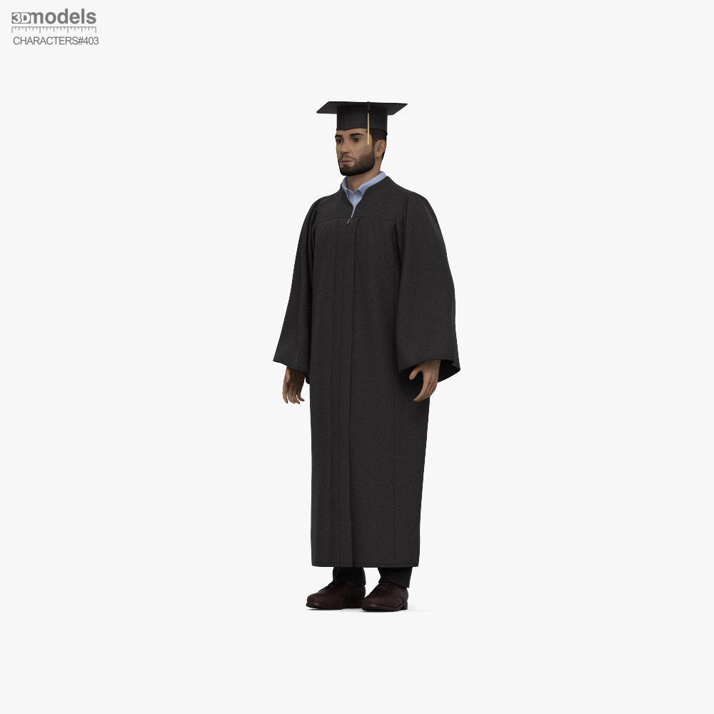 Middle Eastern Graduate Student 3d model