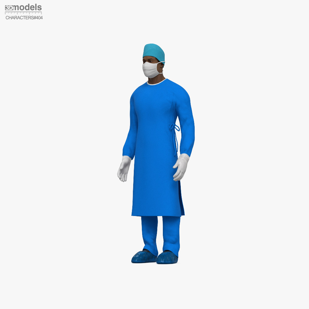 African-American Surgeon 3D model
