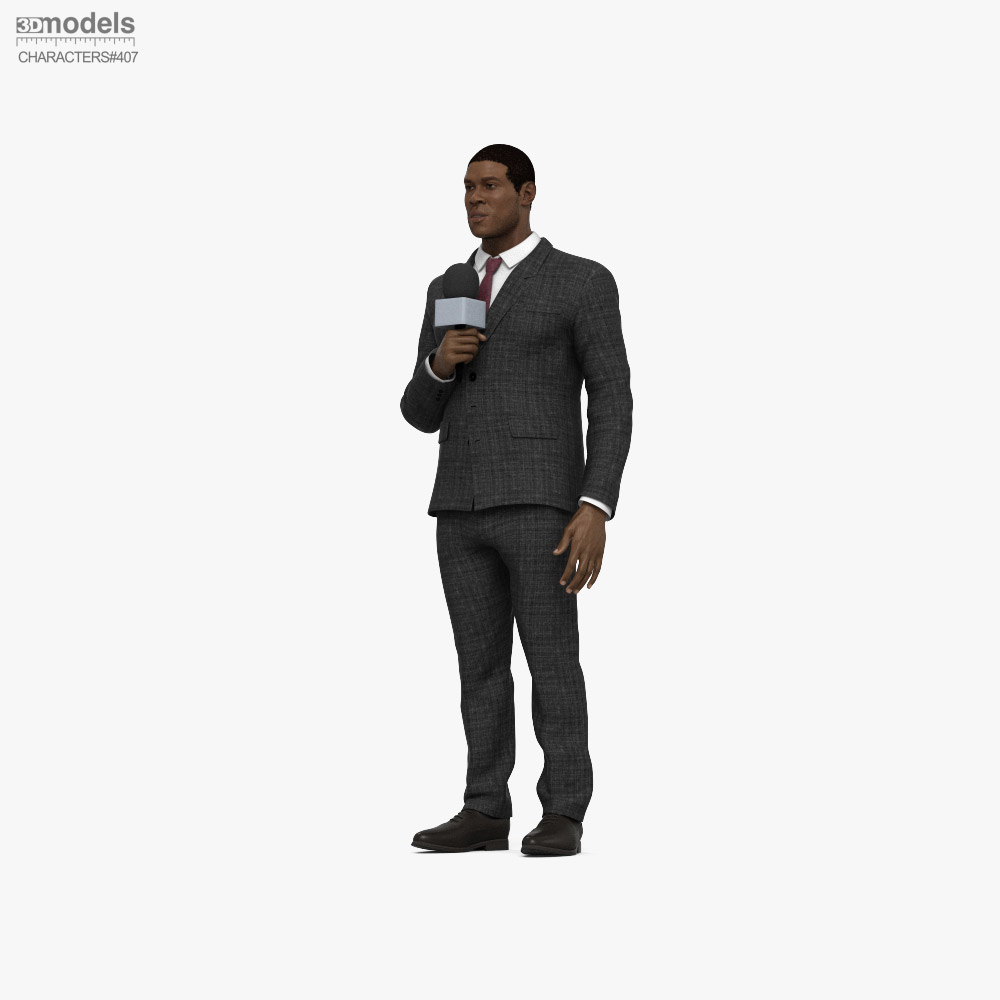 African-American TV reporter 3D模型