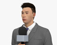 Asian TV reporter Modello 3D