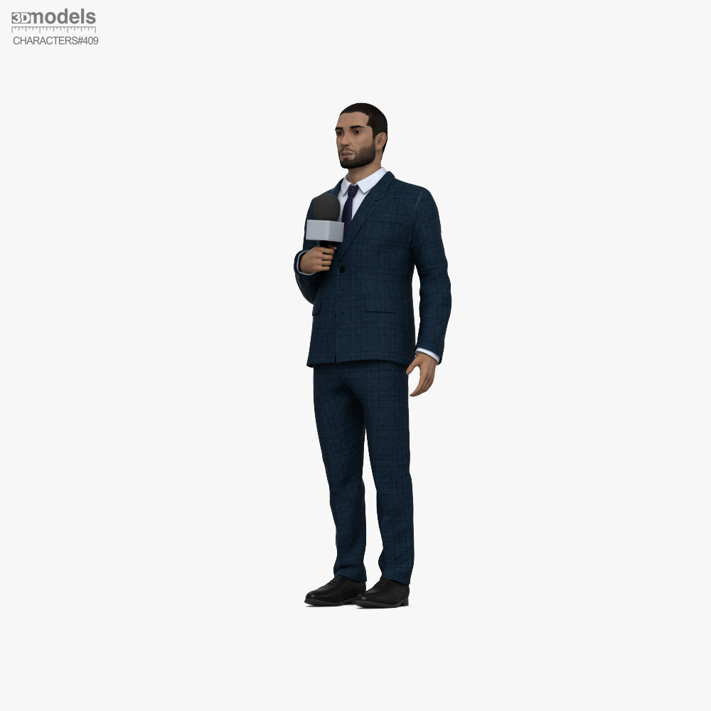 Middle Eastern TV reporter 3D 모델 