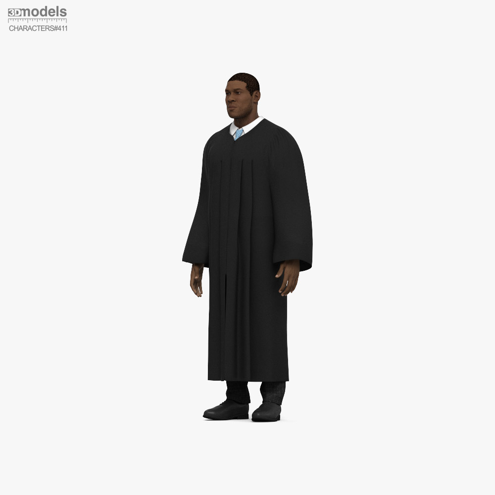 African-American Judge Modello 3D
