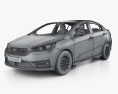 Chery Arrizo 5 with HQ interior 2024 3d model wire render