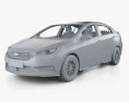 Chery Arrizo 5 con interni 2024 Modello 3D clay render