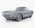 Chevrolet Corvette 1962 3D-Modell clay render