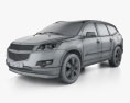 Chevrolet Traverse LTZ 2014 3D модель wire render