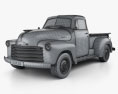 Chevrolet Advance Design Pickup 1951 3D-Modell wire render