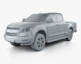 Chevrolet Colorado S-10 Extended Cab 2016 3d model clay render