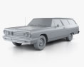 Chevrolet Chevelle (Malibu) 2-door wagon 1964 3d model clay render