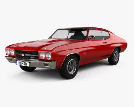 3D model of Chevrolet Chevelle SS 396 hardtop coupe 1970