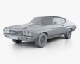 Chevrolet Chevelle SS 396 hardtop 쿠페 1970 3D 모델  clay render