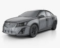 Chevrolet Cruze 세단 2014 3D 모델  wire render