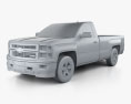 Chevrolet Silverado Regular Cab 2016 3D模型 clay render