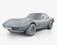 Chevrolet Corvette (C3) 敞篷车 带内饰 1996 3D模型 clay render