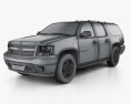 Chevrolet Suburban LT 2010 3D模型 wire render