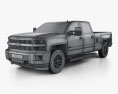 Chevrolet Silverado 3500HD Crew Cab Long Box High Country 2020 3D-Modell wire render