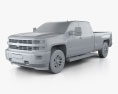 Chevrolet Silverado 3500HD Crew Cab Long Box High Country 2020 3D модель clay render