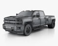 Chevrolet Silverado 3500HD Crew Cab Long Box High Country Dually Diesel 2020 3Dモデル wire render