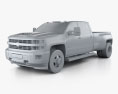 Chevrolet Silverado 3500HD Crew Cab Long Box High Country Dually Diesel 2020 3D模型 clay render
