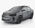 Chevrolet Sonic Sedán RS 2018 Modelo 3D wire render