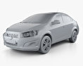 Chevrolet Sonic LT sedan 2018 3D-Modell clay render