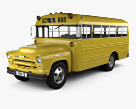Chevrolet 4500 Autobus Scolaire 1956 Modèle 3D