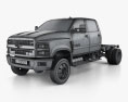 Chevrolet Silverado 4500HD Crew Cab Chassis 2020 3D-Modell wire render